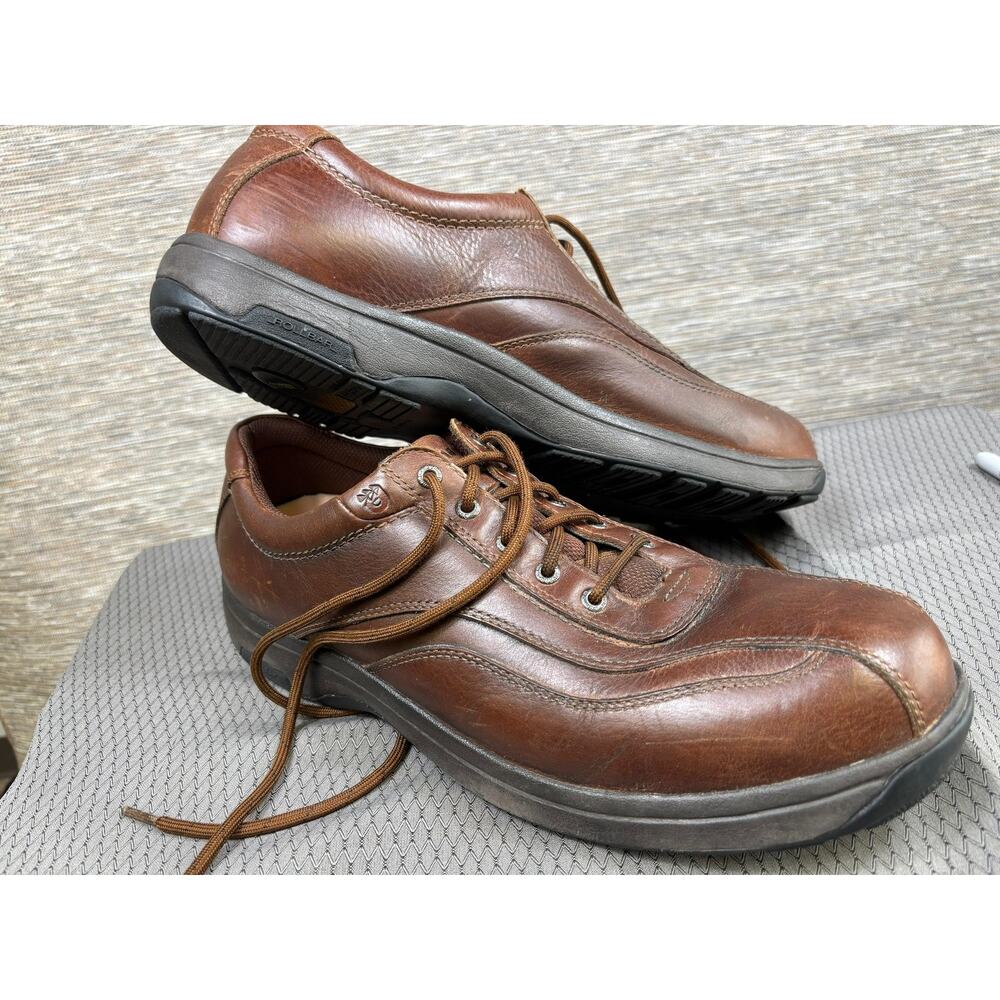 Dunham Shoes Mens Size 15D Brown Leather Lace Up Casual Comfort Sneakers